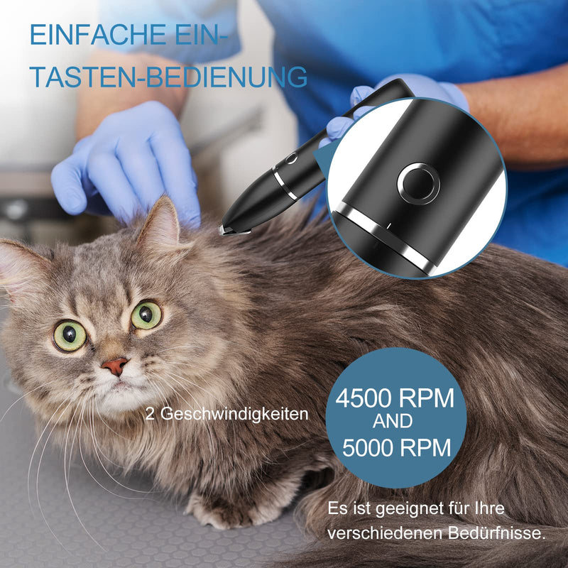 Ankilo Newest 2 in 1 clipper for dog paws, quiet electric professional dog clipper, paw trimmer, paw shaver for dogs, cats, paws, eyes, black - PawsPlanet Australia