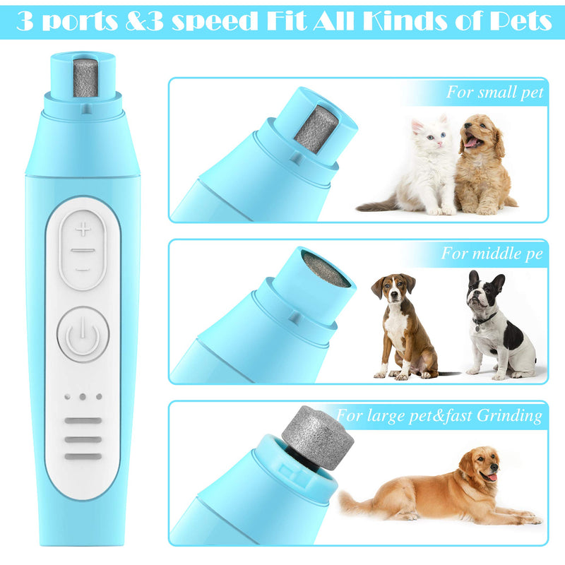 [Australia] - BABYLTRL Dog Nail Grinder, 2 in 1 Dog Nail Trimmer Hair Clippers,3 Speed Pet Nail Grinder Electric Rechargeable Low Noise Painless Paws Grooming for Large Medium Small Dogs & Cats 