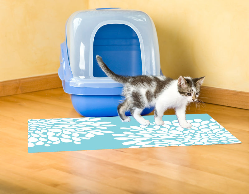 [Australia] - Drymate Cat Litter Mat Premium Non-Slip -Traps Litter from Box and Paws- Urine Proof Backing Protects Floors, Soft Material Catches Litter from Kitty Paws, Easy to Clean 20" x 28" Rejuvenation Blue 