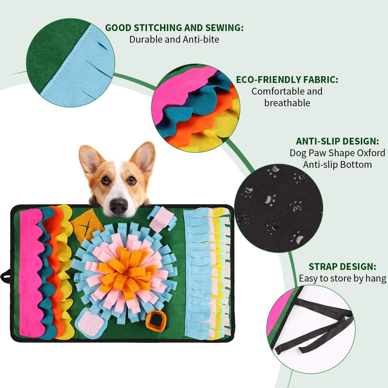 BLOOMWIN Snuffle Mat for Dogs Pet Feeding Mat Training Mats Encourages Natural Foraging Skills Green - PawsPlanet Australia