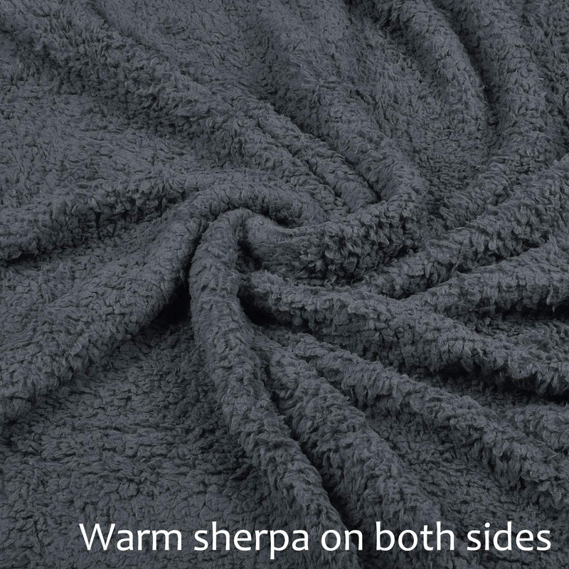 [Australia] - Pawsse Large Dog Sherpa Blanket 50" x 60", Super Soft Warm Plush Fleece Snuggle Pet Blanket Throw Cover for Couch Car Trunk Cage Kennel Dog Carrier Grey 
