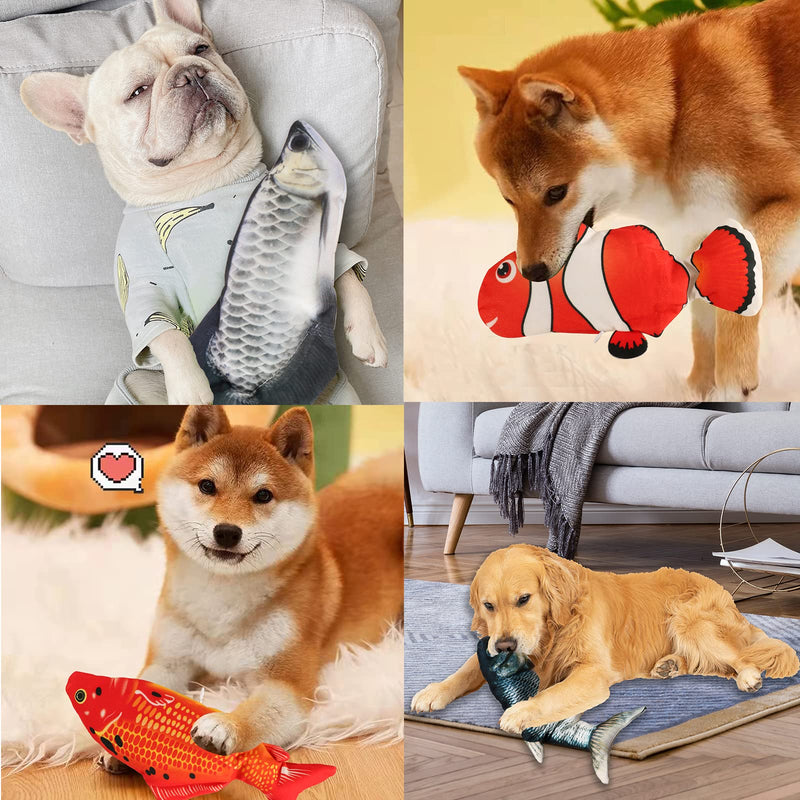Flopping Fish Electric Moving Dog Fish Toy，Realistic Flopping Fish Rocking Dog Toy，Interactive Pet Toys for Dog Exercise，Small and Medium Dog Floppy Fish Animal Toy red carp - PawsPlanet Australia