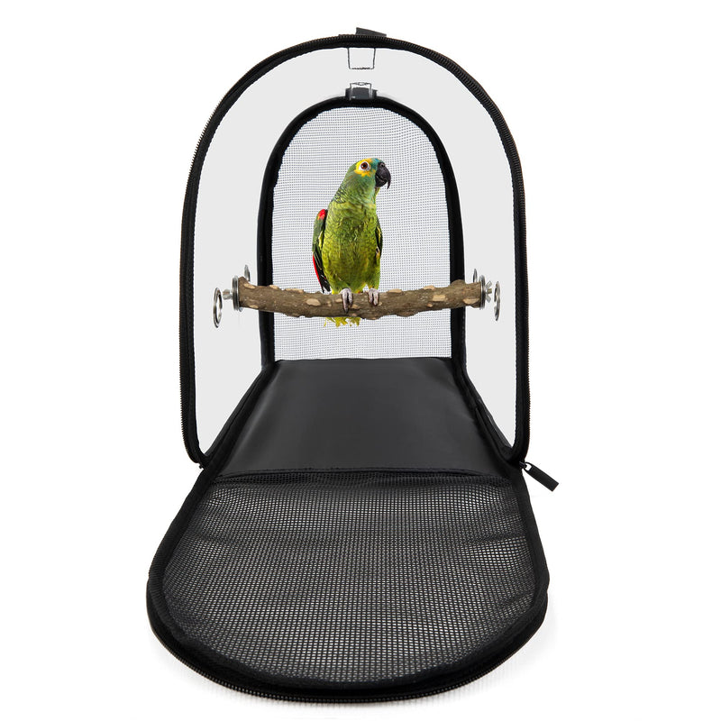 Moloni Bird Carrier with 6-Pieces Pee Pads and Feeding Cup，Breathable & Lightweight & Portable Pets Parrot Birds Travel Cage Black - PawsPlanet Australia