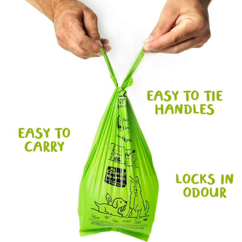 [Australia] - Compostable Dog Poop Bag, Biodegradable Poop Bags for Dogs, Extra-Long with Handles. Plant-Based Unscented Thick Leak-Proof Pet Waste Bag Refills. Highest ASTM D6400. Pet Supplies Support Doggy Rescue 120 Count 