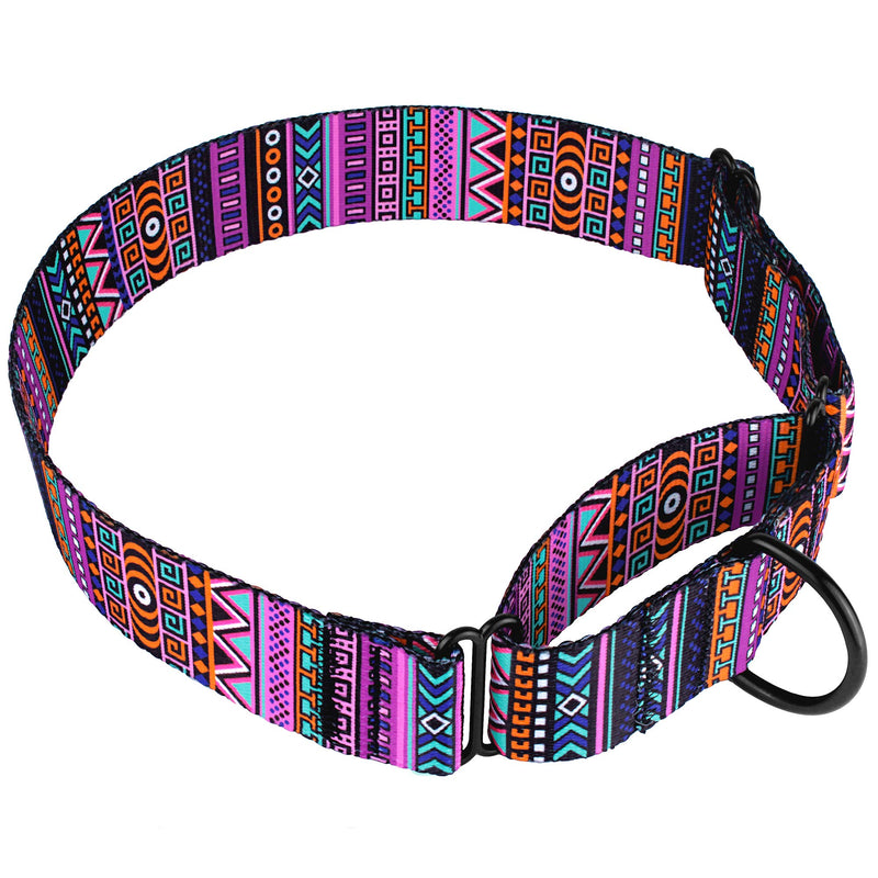 [Australia] - CollarDirect Martingale Collars for Dogs Heavy Duty Tribal Pattern Adjustable Soft Safety Training Nylon Wide Pet Collar Medium Large Pattern 2 L, Neck Size 15"-20" 