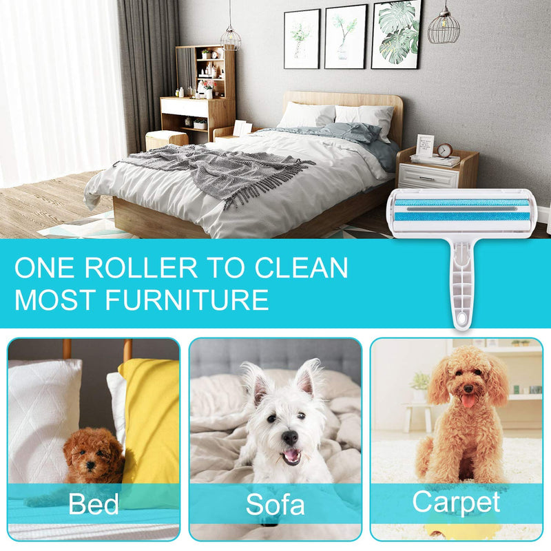 yipin Pet Hair Remover Roller, Reusable Animal Hair Removal Brush for Dogs and Cats, Easy to Self Clean the Pet Fur from Carpet, Furniture, Rugs, Laundry, Clothes and bedding, Sofa blue - PawsPlanet Australia