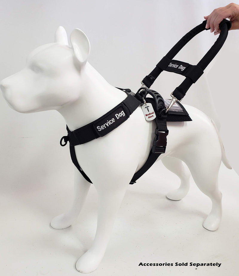 [Australia] - Activedogs No Pull Service Dog Strap Harness - Front D-Ring - Release Buckle Loop Straps & Back Plate for Patches - Fully Adjustable Form Fitted Med/Large (girth 22"-32") 