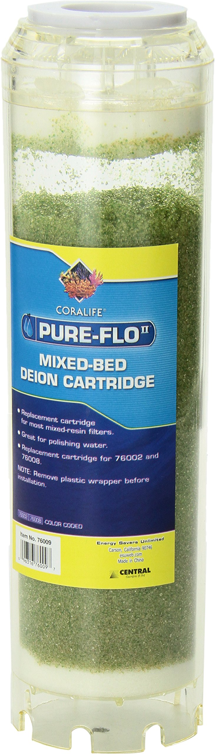 [Australia] - Coralife Pure Flo II Reverse Osmosis Mixed Bed Deionization Cartridge 9.9 IN 