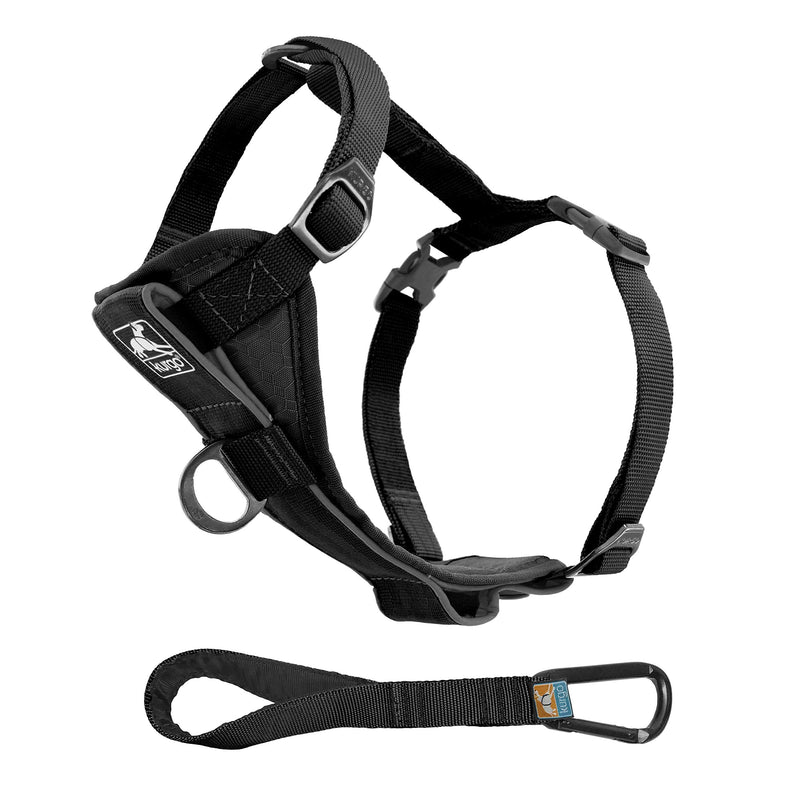 Kurgo Tru-Fit Smart Dog Harness, With Padded Chest Panel and D-Ring, Includes Car Seat Belt, Size M, Black - PawsPlanet Australia