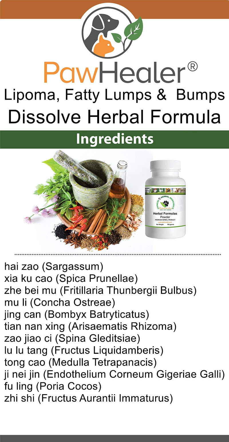 Dissolve Herbal Formula - 100 Grams Powder - Remedy for Fatty Lumps & Bumps in Dogs & Pets - PawsPlanet Australia