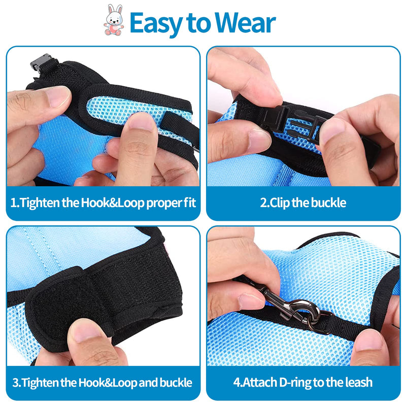 Adjustable Soft Rabbit Harness Mesh Rabbit Harness Rabbit Small Animals Harness Elastic Towline Buckle Breathable Mesh Vest Small Animals Kitten Pet Rabbit Walking (M) - PawsPlanet Australia