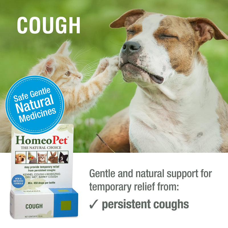 HomeoPet Cough, Natural Cough Treatment for Pets, 15 Milliliters - PawsPlanet Australia