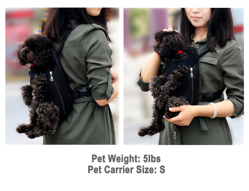 [Australia] - Whizzotech Adjustable Pet Carrier Backpack Pet Frontpack Carrier Travel Bag Legs Out Easy-Fit for Traveling Hiking Camping PB03 Small Black 