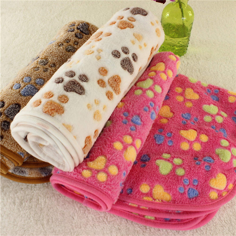 3 x Large Dog Cat Pet Soft Fleece Blankets 76cm X 104cm, Soft Warm and Washable Fleece Cat Puppy Throw for Small Medium Pet, Comfortable Fluffy Durable Dog Blanket, Creamy-white, Pink, Brown - PawsPlanet Australia