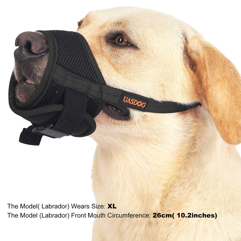 UASDOG Dog Muzzle, Soft Muzzles for Small Medium Large Dogs, Puppy Dog Mouth Cover Guard to Prevent Biting Barking and Chewing, Comfortable Soft Fabric and Adjustable Strap, Fit and Stay on Well S Black - PawsPlanet Australia