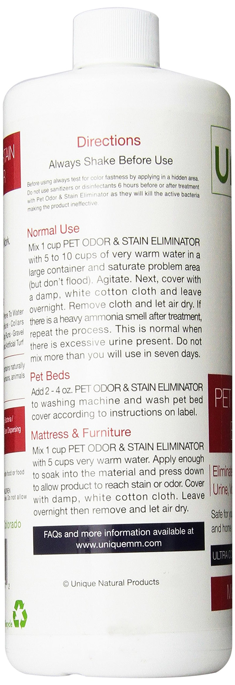 [Australia] - Unique Pet Odor and Stain Eliminator | Removes Old and New Stains | Eliminates Odors and Stains From Urine, Vomit, Feces and More | Safe and Ecofriendly Quart 