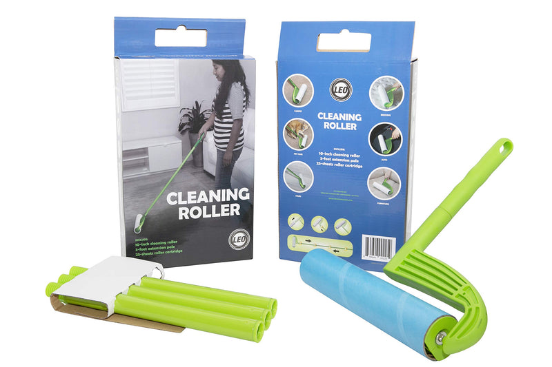 [Australia] - Leo Cleaning Roller with extendable Handle (with 25 Sheets) Pet's Hair Remover & Household Cleaning Great for Dog and Cat Hair Cleaning and Removal 