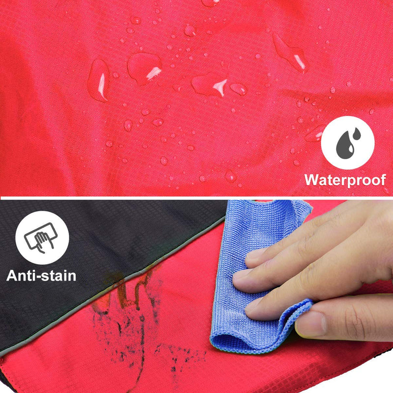 Bwiv Dog Jacket Cat Coat Pet Rainwear Belly Protector Reflective Strip Zipper Waterproof Windproof Winter Outdoor with Leash Hole Red 4XL (Back length 23.6" Chest 31.5-36.6") 4XL(Length:60cm/chest:80-93cm/Neck:60-68cm) - PawsPlanet Australia