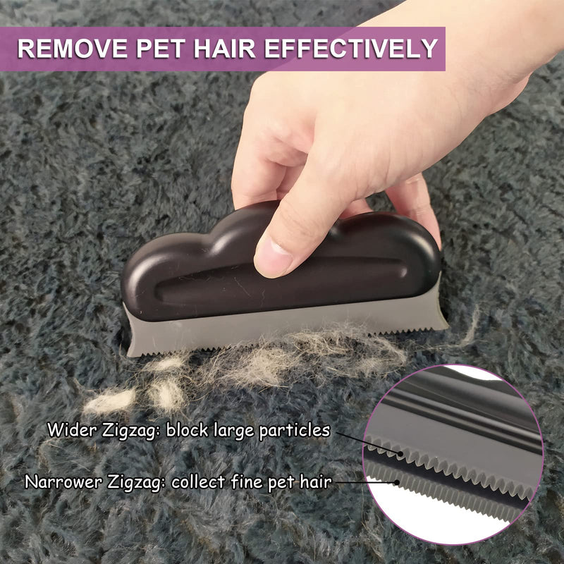 PETDOM Mini Pet Hair Remover Brush - Pet Hair Detailer with Soft Rubber Edges to Avoid Damaging Home Fabric - Cat Dog Fur Removal Tool for Carpet, Couch, Furniture, Car Interior Black - PawsPlanet Australia