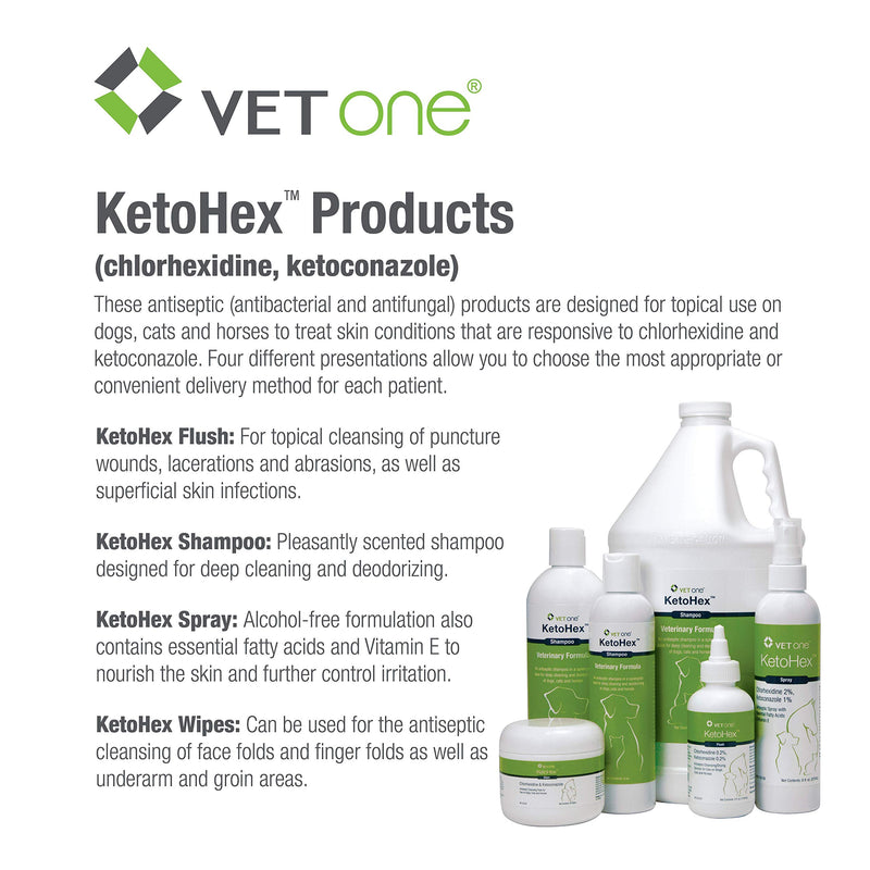 VetOne: KetoHex Antifungal & Antibacterial Veterinary Formulated Wipes for Dogs, Cats, & Horses, 50-Count Jar - PawsPlanet Australia