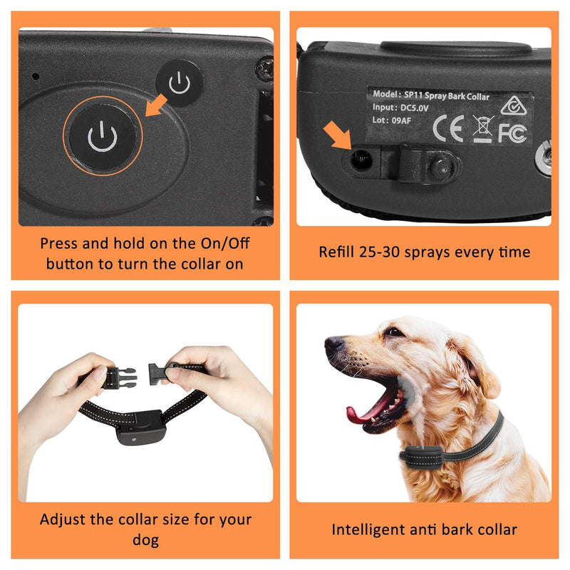 [Australia] - Zeonetak Rechargeable Spray Bark Collar, Citronella Dog Bark Collar Stop Barking Collar for Dogs Small Medium Large,Adjustable Waterproof, No Shock, Harmless & Humane 