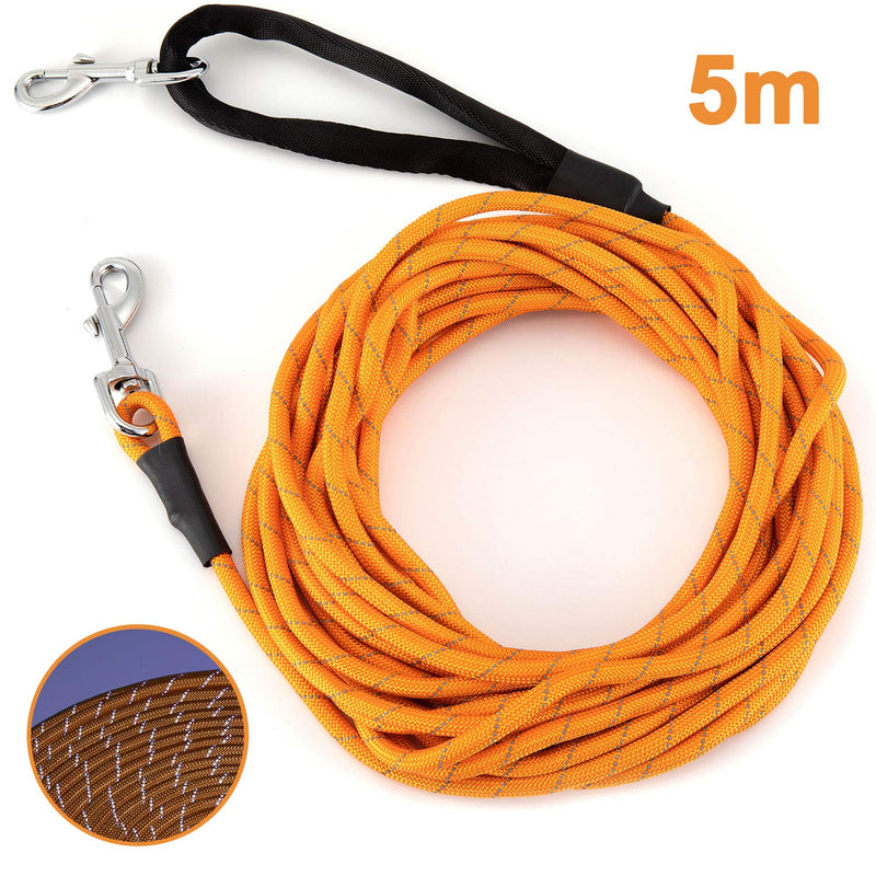 PETTOM Dog Training Lead Long Dog Line 10m 15m Extra Long Heave Duty Reflective Dog Leash for Small Medium Large Dogs Tracking Recall Training Outdoor (S: 5m / 16ft, Orange) S: 5m / 16ft - PawsPlanet Australia