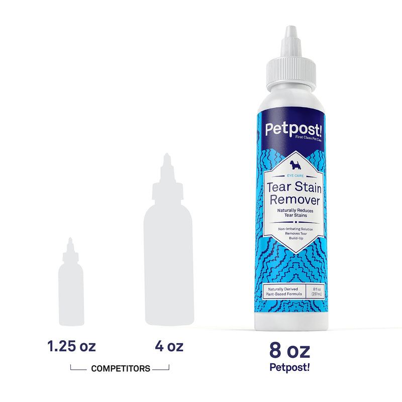 Petpost | Tear Stain Remover for Dogs - Best Natural Eye Treatment for White Fur - Soothing Coconut Oil - Maltese, Shih Tzu, Chihuahua Angels Approved - Chemical and Bleach Free 236.6 ml (Pack of 1) - PawsPlanet Australia