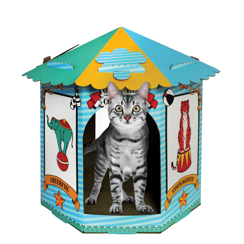 American Cat Club Cat House & Scratcher w/Catnip Circus - PawsPlanet Australia