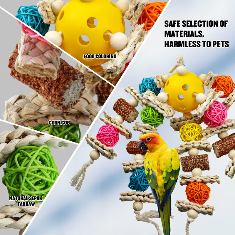 Kewkont Parrot Toys, Chewing, Climbing Natural Corn cob Bird Parrot Toys for Budgies, Lovebirds, Finch, Parakeets, Budgerigars, Conure, Cockatiel - PawsPlanet Australia