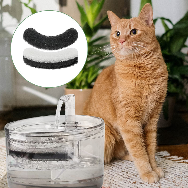 TOYMIS 8pcs Pet Fountain Filters, Soft Cat Fountain Filter Sponge Arc-Shaped Pet Water Fountain Filter Replacement Pet Fountain Accessories for Clear Cat Water Fountain Dog Water Dispenser - PawsPlanet Australia