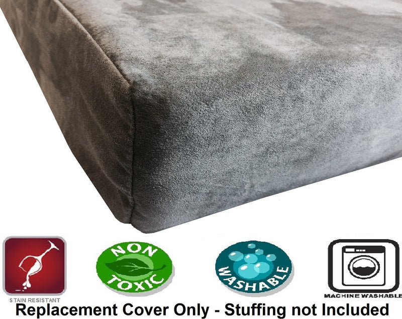 [Australia] - Dogbed4less Suede Duvet Pet Bed Cover for Small Medium to Large Jumbo Dog Bed in Gray Color - 7 Sizes - Replacement Cover only 37X27X4 Inches Medium Large 