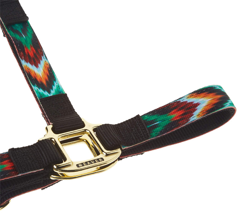 Weaver Leather Adjustable Patterned Nylon Horse Halter Average Horse Black/Multi Chevron - PawsPlanet Australia
