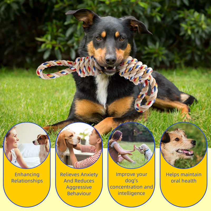 Dog Rope Toys,Durable Dog Chew Toy for Aggressive Chewers/Tug of War, Indestructible Dog Toys/ Rope Chew Toys for Large Medium Dog Teeth Cleaning. - PawsPlanet Australia