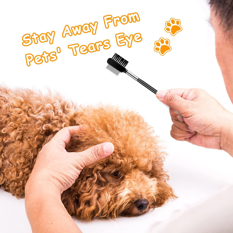 2 pieces tear stain removal comb, dog eye care comb, double-sided dog eye comb for removing crusts and mucus - PawsPlanet Australia