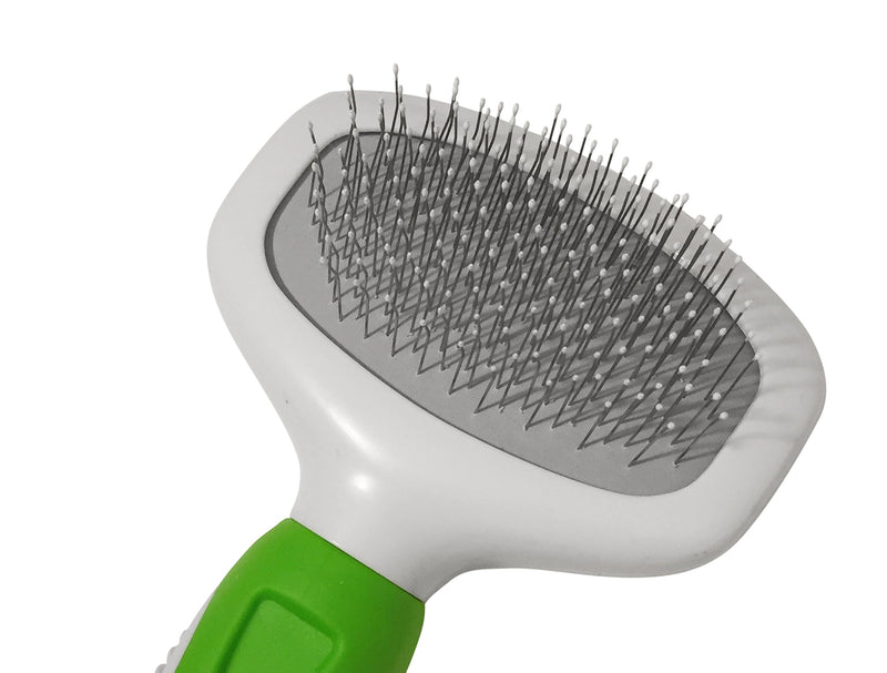 [Australia] - Pixikko Cat Slicker Pin Brush with Protective Tips + Non-Slip Grip Handle for Daily Grooming 