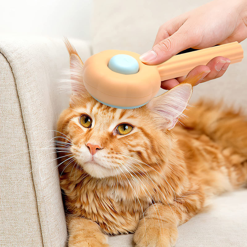 Pet hair cleaning brush, dog brush, cat brush, pet brush for short hair, long hair, cat comb with handle, brush for pet grooming for removing undercoat, loose fur and dirt (A) A - PawsPlanet Australia
