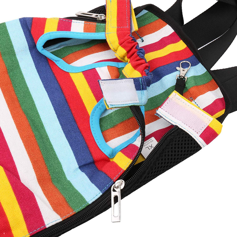 Bwiv Dog Carrier Canvas Backpack With Adjustable Padded Shoulder Straps For Puppy 7-10kg Stripes XL - PawsPlanet Australia
