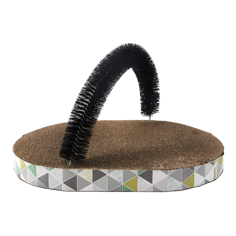 [Australia] - Scratch and Groom Catnip Blasted Cat Scratching Pad with Cat Grooming Brush by Petstages 