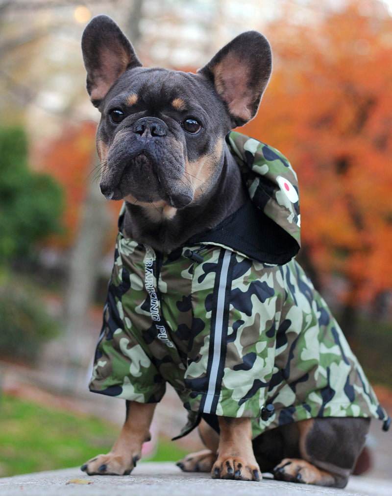 ChoChoCho Dog Raincoat Camouflage Dog Windbreaker Stylish Dog Rain Jacket, Water Resistant with Reflective Stripes, Hooded Raincoat for Dogs Cat Puppy Small Medium Large (S) - PawsPlanet Australia