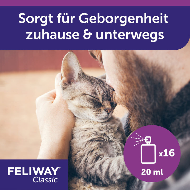 FELIWAY Classic Transport Spray for Cats | Stress-free travel & transportation | ensures relaxation when used selectively against urinary and scratching marks | 20ml - PawsPlanet Australia