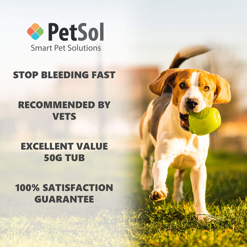 PetSol Styptic Powder For Dogs, Cats, Birds, Rabbits & Pets Helps With Bleeding Fast Caused By Nails, Cuts, Grooming - Nail Care, First Aid & Skin Protector (50g) - PawsPlanet Australia