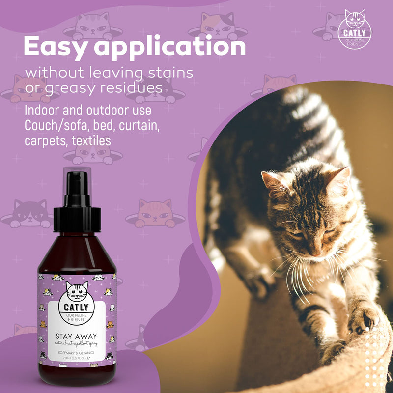 Catly Stay Away: Cat Repellent Spray - A Humane Garden Cat Deterrent Spray & Cat Repellant Garden - Ideal Cat Urine Repellent Cat Spray for Garden Furniture Sets - Alternative to Cat Scarers, 250ml - PawsPlanet Australia