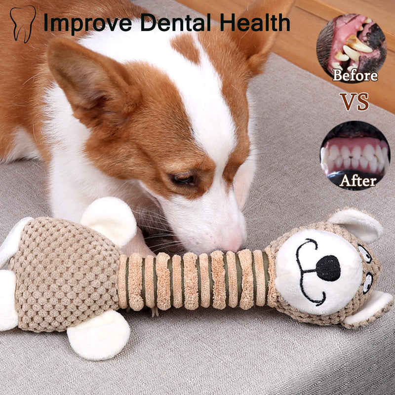 Squeaky Dog Toys with Long Neck, Interactive Puppy Dog Toys, Durable Chew Toys for Teeth Cleaning Long Stuffed Animals Dog Training Toys for Small Medium Dogs (Brown Bear) Brown Bear - PawsPlanet Australia