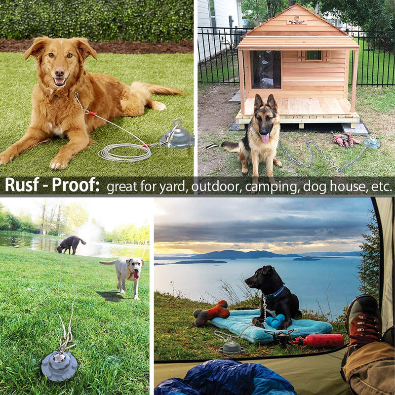 Pestairs 360° Swivel Dog Tie Out Stake Dog Anchor – Lifetime Replacement - Heavy Dog Yard Stake Rust Proof Cat Anchor Dog Tether Holds 1000Lbs of Pull Force for Yard Camping Outdoor All sized animals Silver - PawsPlanet Australia