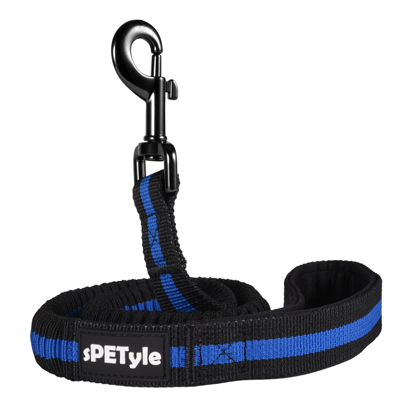 sPETyle Bungee Dog Basic Lead - Shock Absorbent Leash for Middle, Large, Young, and Energetic Dogs, Blue 2.5cm - PawsPlanet Australia