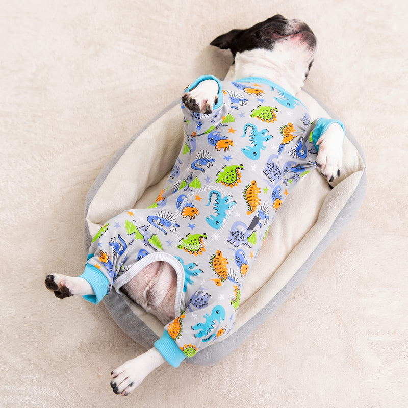 Dog Surgery Recovery Suit, Dog Onesie for Surgery Female Male Dogs, Dogs Pajamas Long Sleeve, Small Dogs Onesie, Abdominal Wound Bandages Surgical Suit, Cat Recovery Suit for Shedding Skin Disease Large Dino - PawsPlanet Australia