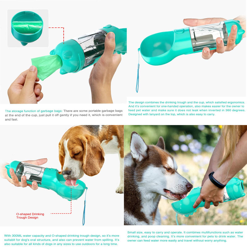 [Australia] - Guardians Portable Dog Water Bottle, Dogs Walking Water Bottle Dispenser with Waste Bag for Pet, Puppy, Small Animal Blue 