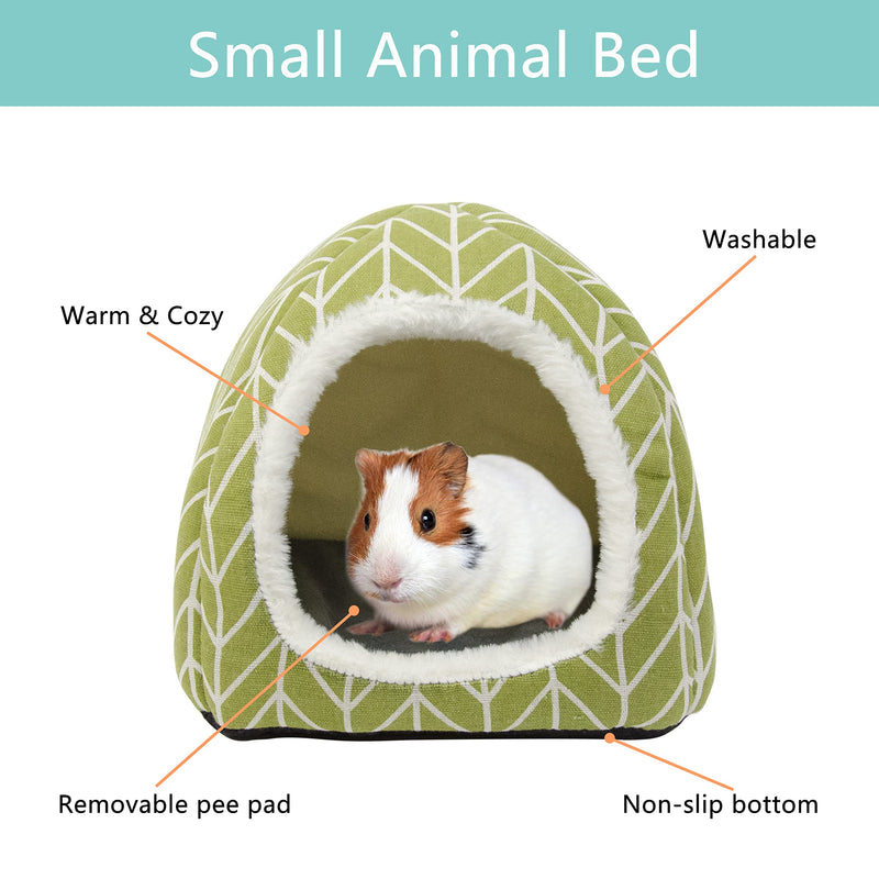 Tierecare Guinea Pig Hideout Hamster Bed Rabbit House Cave Accessories Cozy Hide-Out for Bunny Hedgehog Ferret Chinchilla&Other Small Animals Green - PawsPlanet Australia