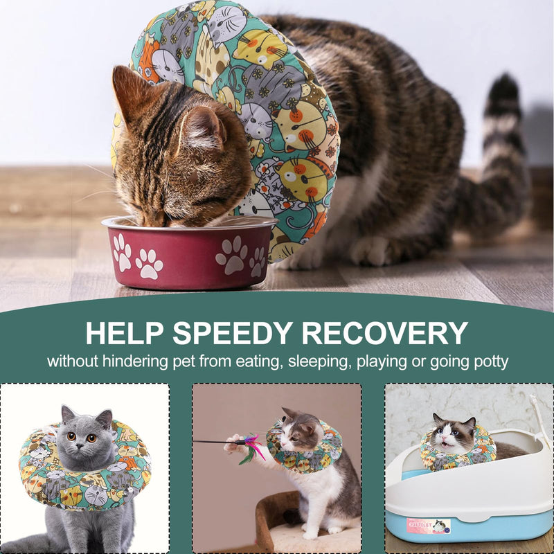 Cat Neck Brace, Breathable Suede Pure Cotton Cat Neck Brace, Soft and Adjustable Cat Recovery Collar, Anti-Bite Safety Protective Collar for Pets, Cats S - PawsPlanet Australia