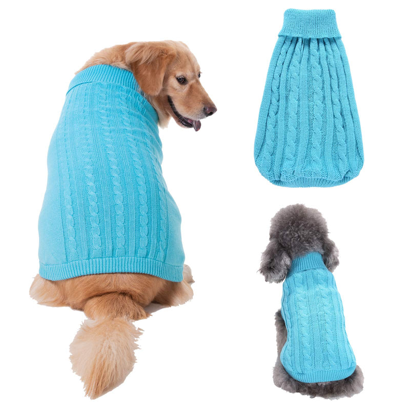 Dog Sweater Turtleneck Knitted Dog Sweaters for Small Dogs Girls Boys,Warm Puppy Sweaters Cute Dog Clothes Cat Sweater Blue - PawsPlanet Australia